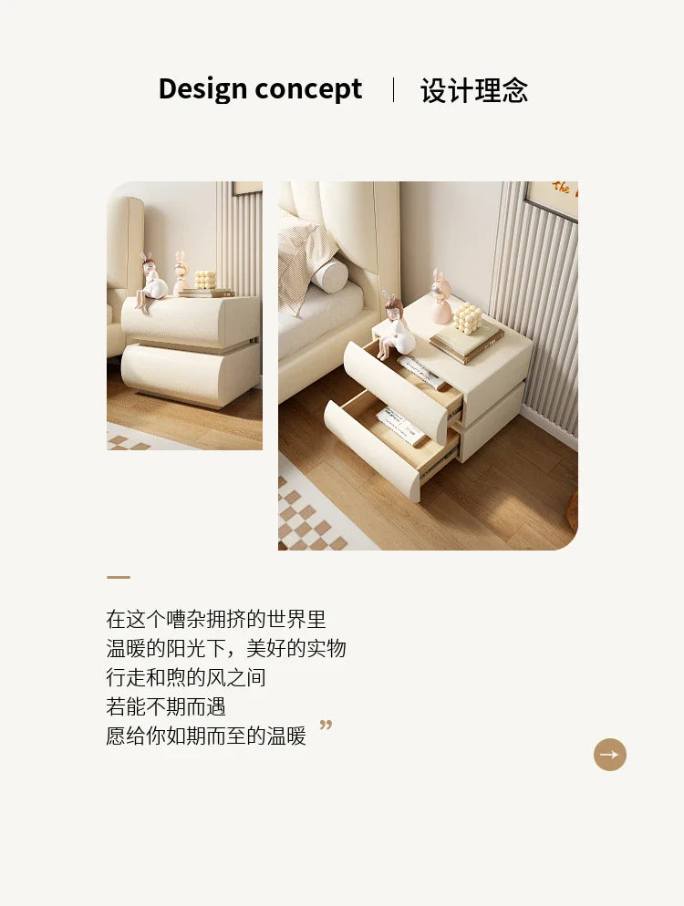 Luxury Modern Night Table Space Saving Minimalist Bedside Table Storage