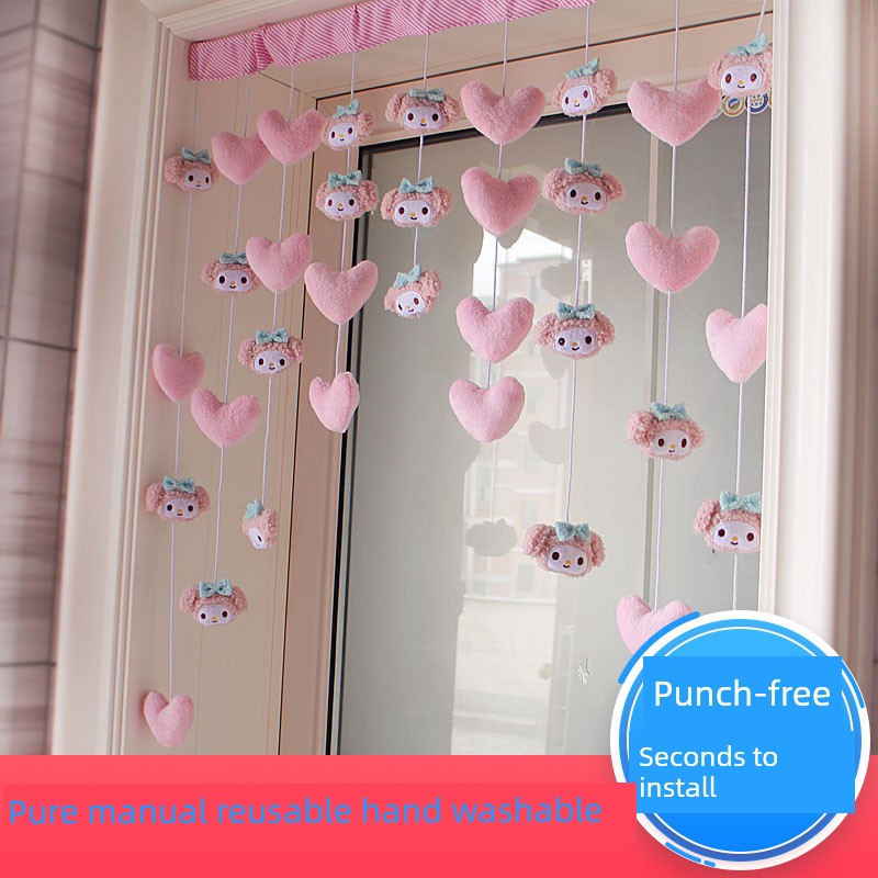 Punch-Free Melody Heart For Home Girl Hanging Curtain