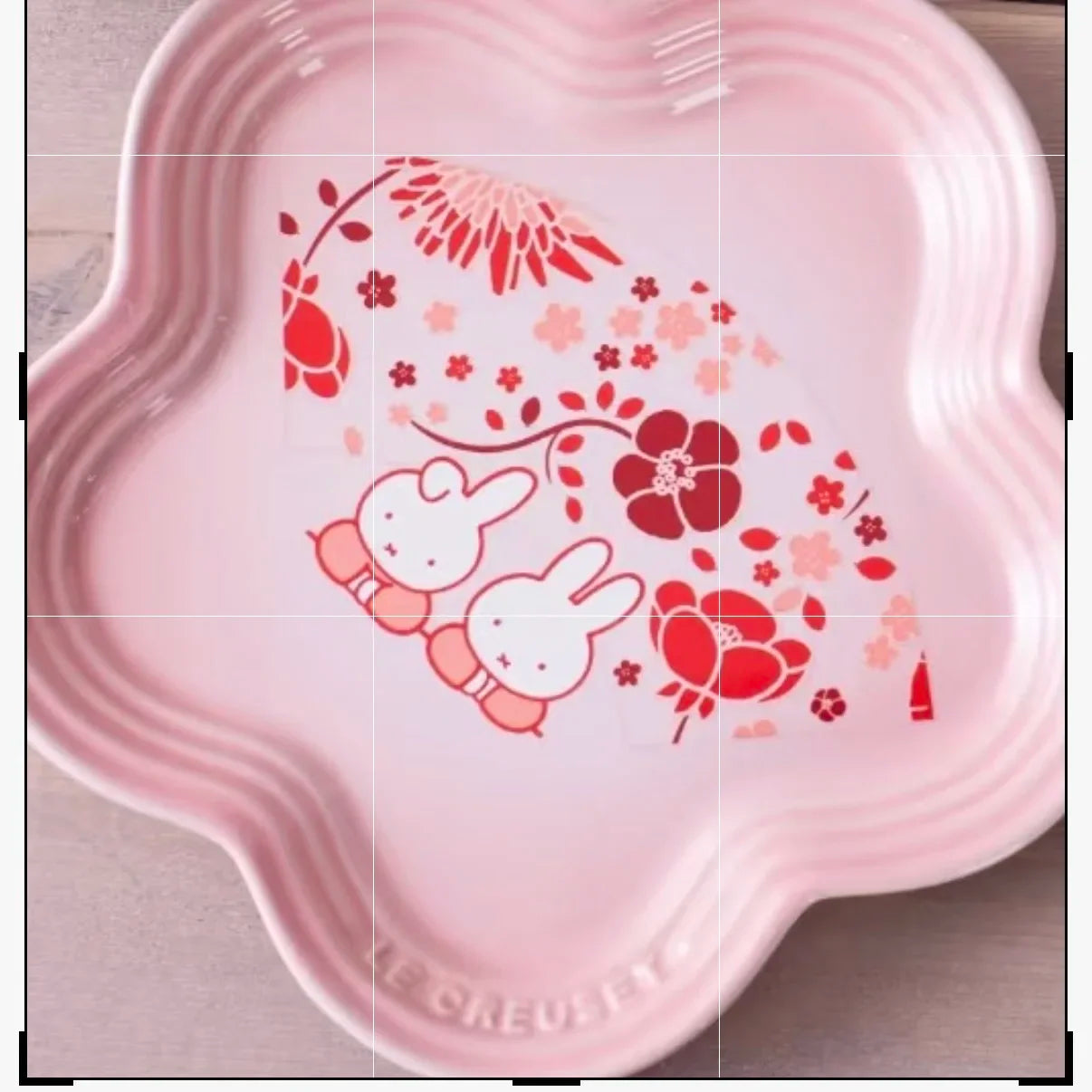 French Flower Shaped Small Plate Colored Ceramic