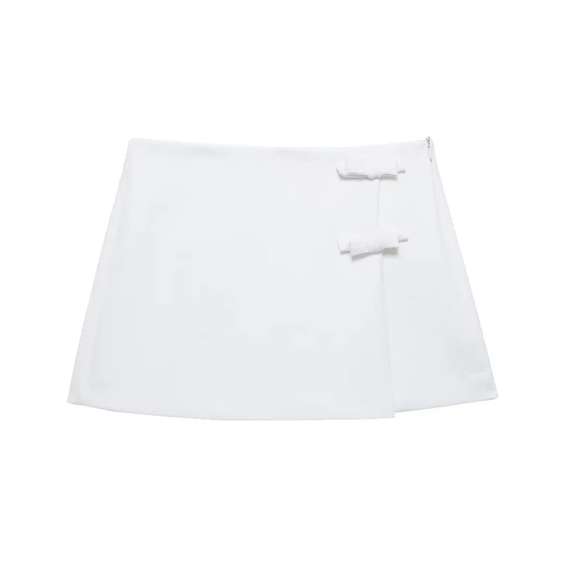 Lady Bow Two Piece Set Backless Halter Women Top And Mid Waist Skirt - New In Summer Fashion Casual Office Lady Set