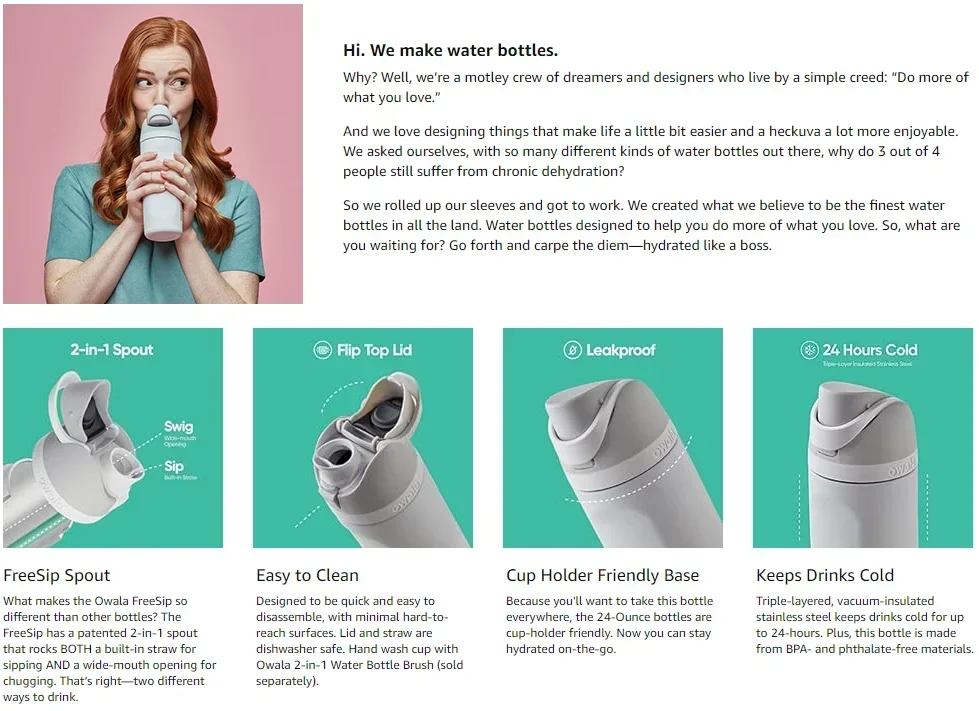 Insulated Stainless Steel  Cup Water Bottle with Straw, BPA-Free Sports Water Bottle, Great for Travel 32 Oz