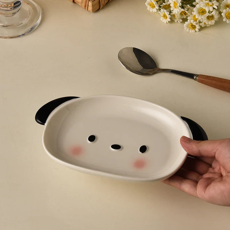 Ceramic Small Dog Shaped Plate, Cute Mini Fruit Plate, Dessert Plate