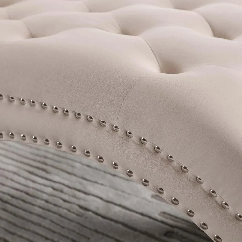 Chaise Lounge Chair Indoor, Modern Button Tufted Velvet Upholstered Leisure Accent Chair, Recliner Sofa Single Sleeper Sofa