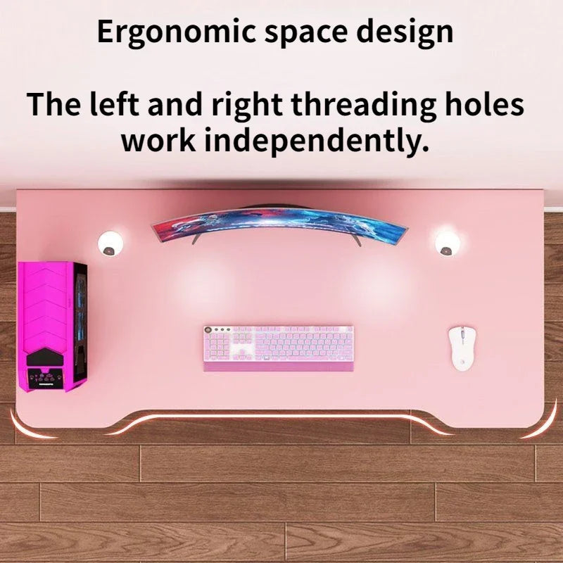 Pink Gaming Desk Girls Study Desk Laptop Table Computer Table Chair Live Gamer Home Live Desks Bedroom Desktop Gamer Desks