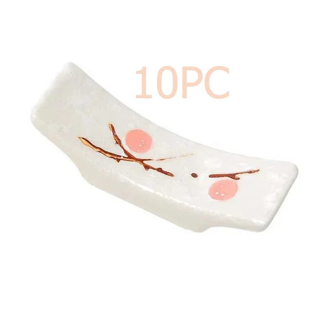 Japanese Plum Blossom Ceramic Chopstick Holder Creative Kitchen Supplies Household Chopstick Holder Care Gadget
