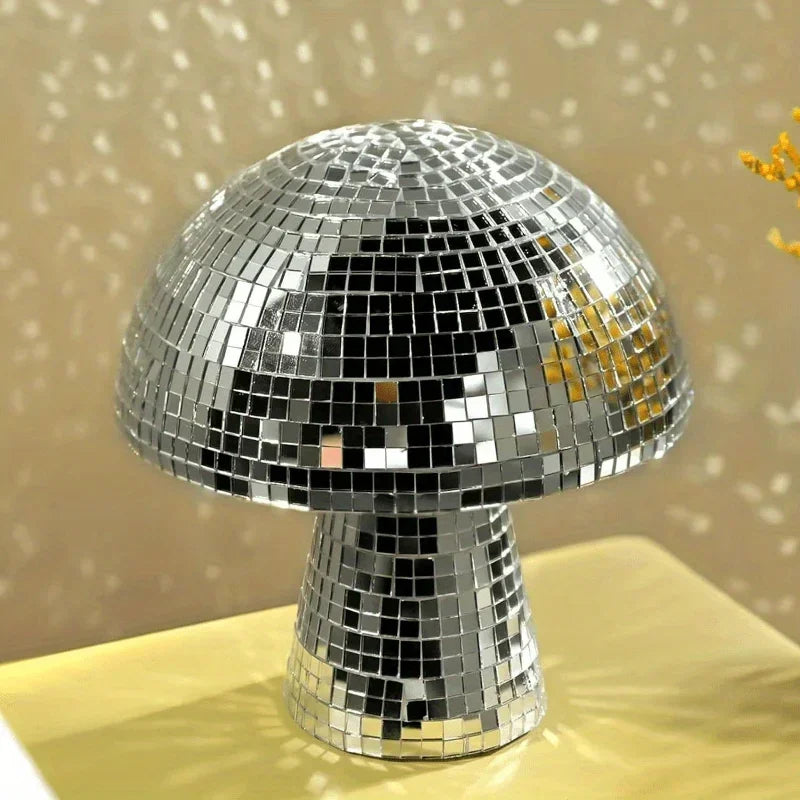 Mushroom Disco Ball Mirror Reflective Mushroom Ornament Decoration