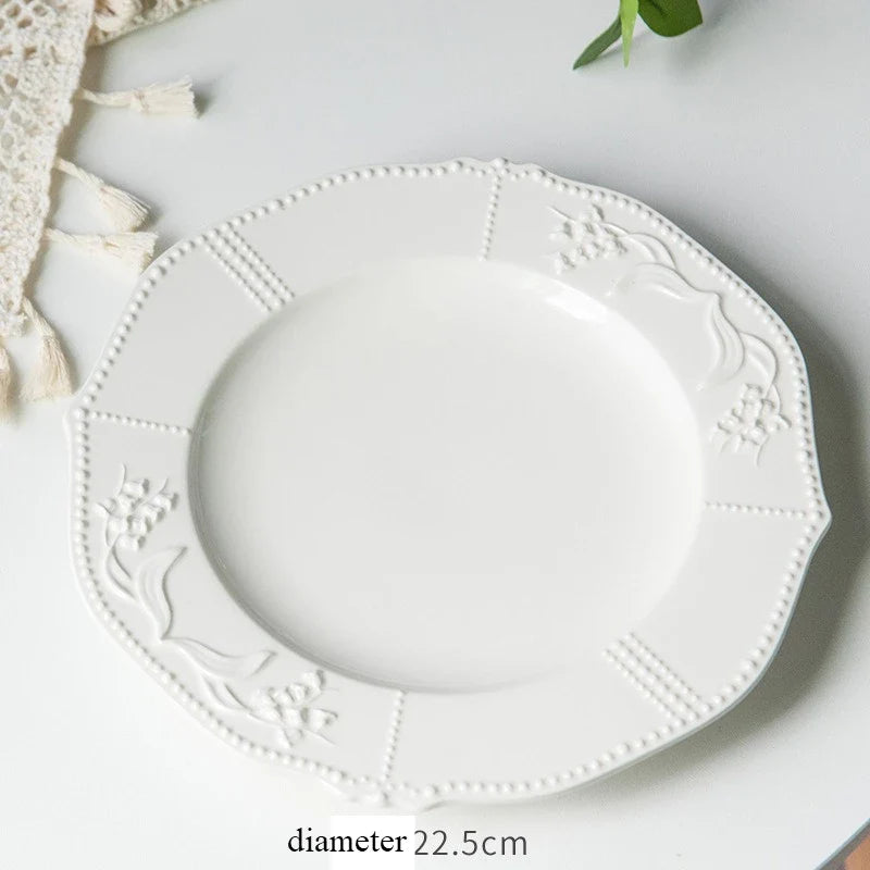 Lace Bell Orchid Series Ceramic Plate