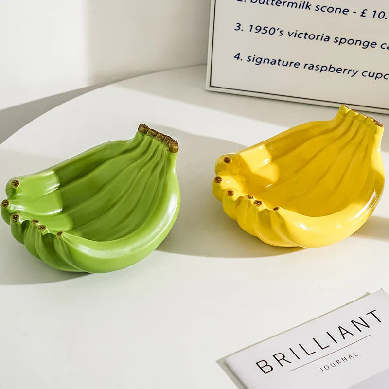Ceramic Banana Shaped Fruit Bowl Table Plates Kitchen Dishes Tableware Luxury Serving Decoration
