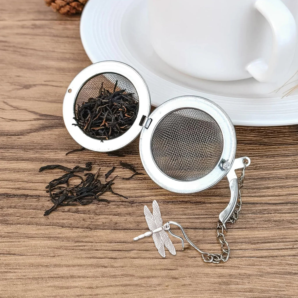 Loose Leaf Tea Steeper Tea Strainer with Charm Handmade Dragonfly Butterfly Pendant Tea Ball Tea Filter Tea Infusers
