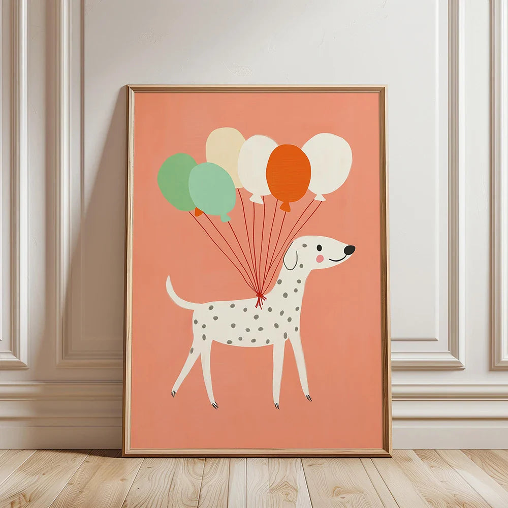 Cool Poodle Wall Art Cute Dog with Sunglasses Rabbit Colorful Kids Room Decor Modern Nursery Art Party Animal Illustration