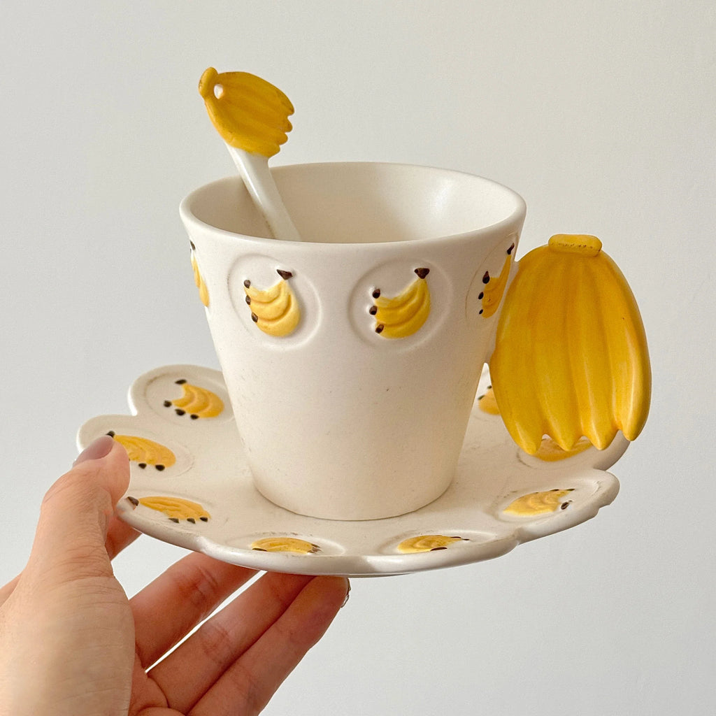 Luxury Ceramic Banana Pattern Round Cute Plates