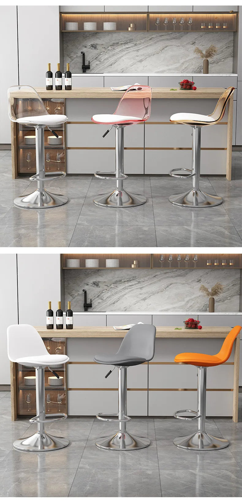 Home Dining Chair Front Desk Footstool Adjustable Lift Backrest Chair with High Stool