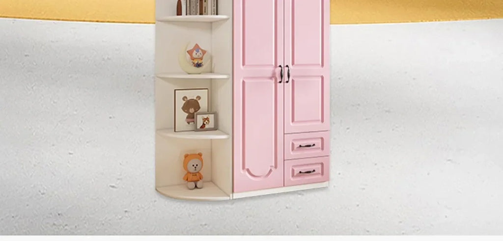 Two Door Wardrobe Clothing Organizer Korean Style Wooden Wardrobe - Heavy Duty