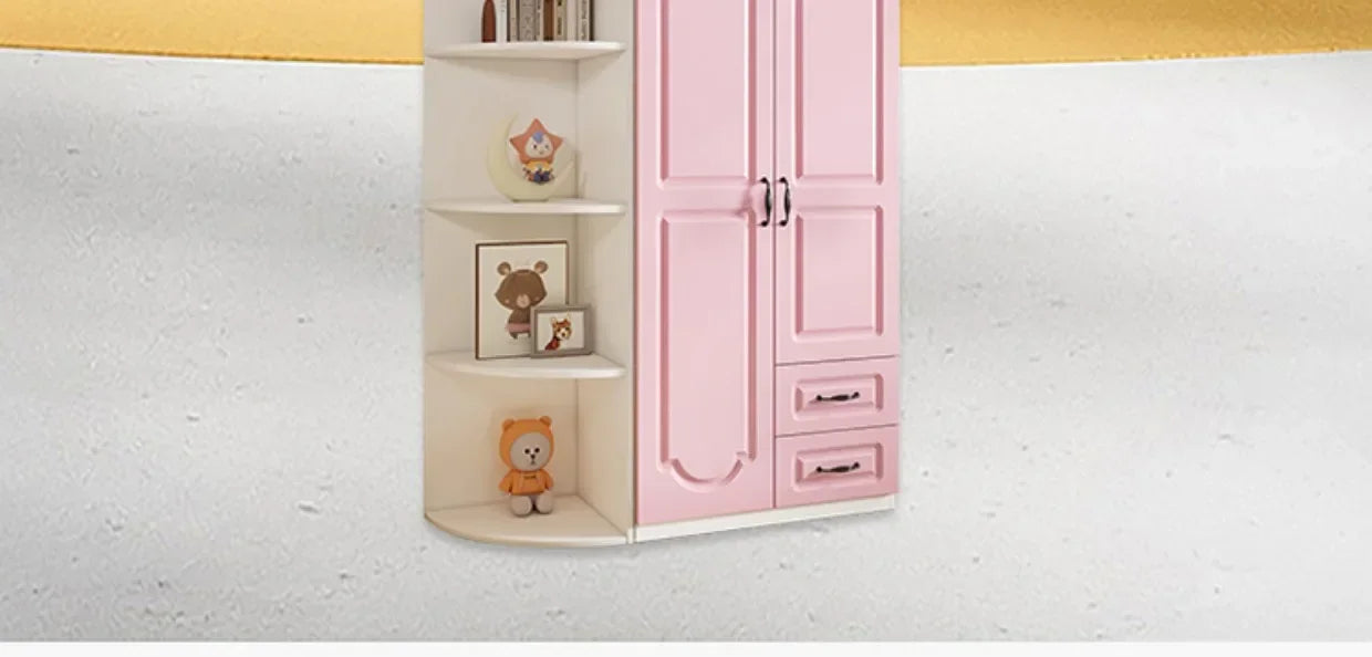 Two Door Wardrobe Clothing Organizer Korean Style Wooden Wardrobe - Heavy Duty