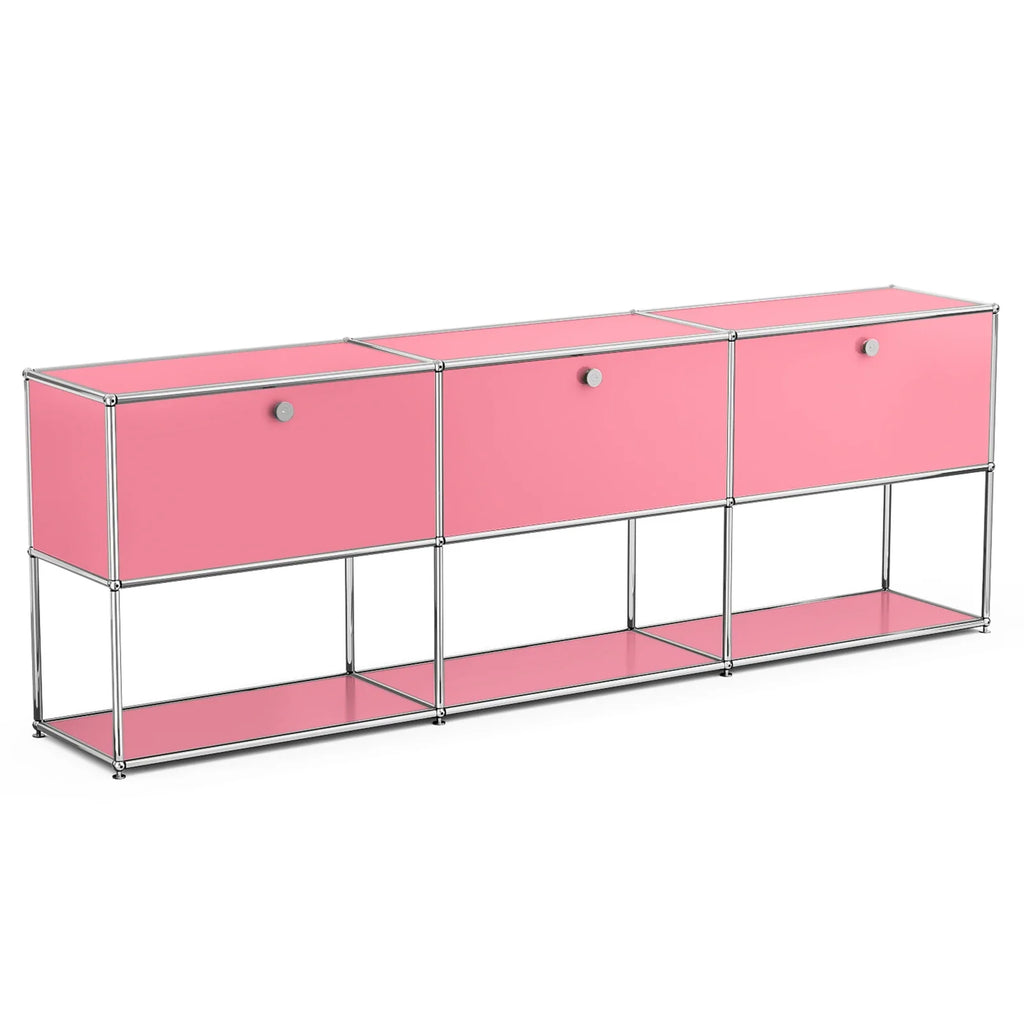 Modular Combination Storage Cabinet Middle Multi-function Haller Stainless Steel Structure with Door Furniture