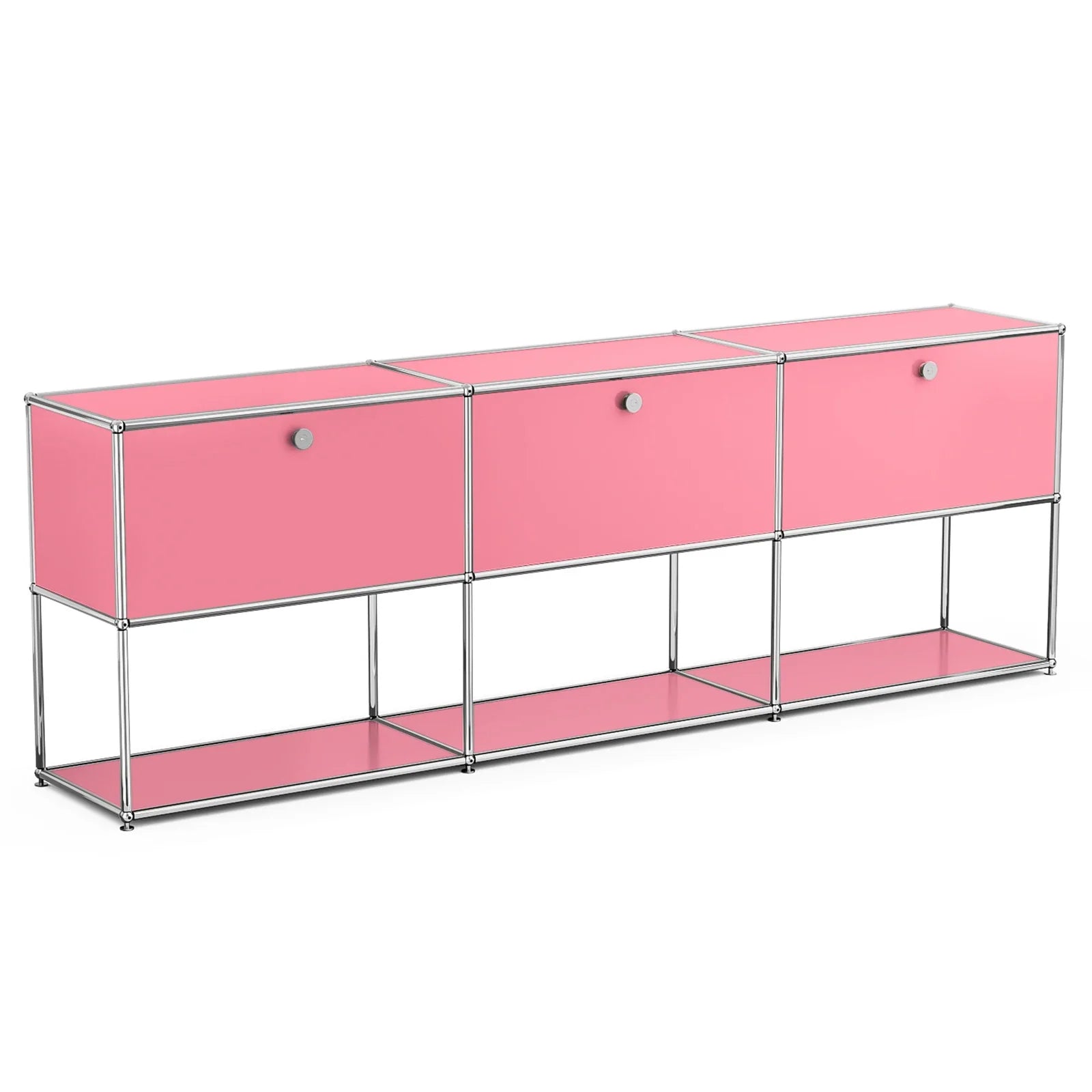 Modular Combination Storage Cabinet Middle Multi-function Haller Stainless Steel Structure with Door Furniture