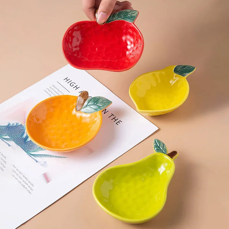 Fruit Shape Sauce Dish Ceramic Seasoning Dipping Bowl