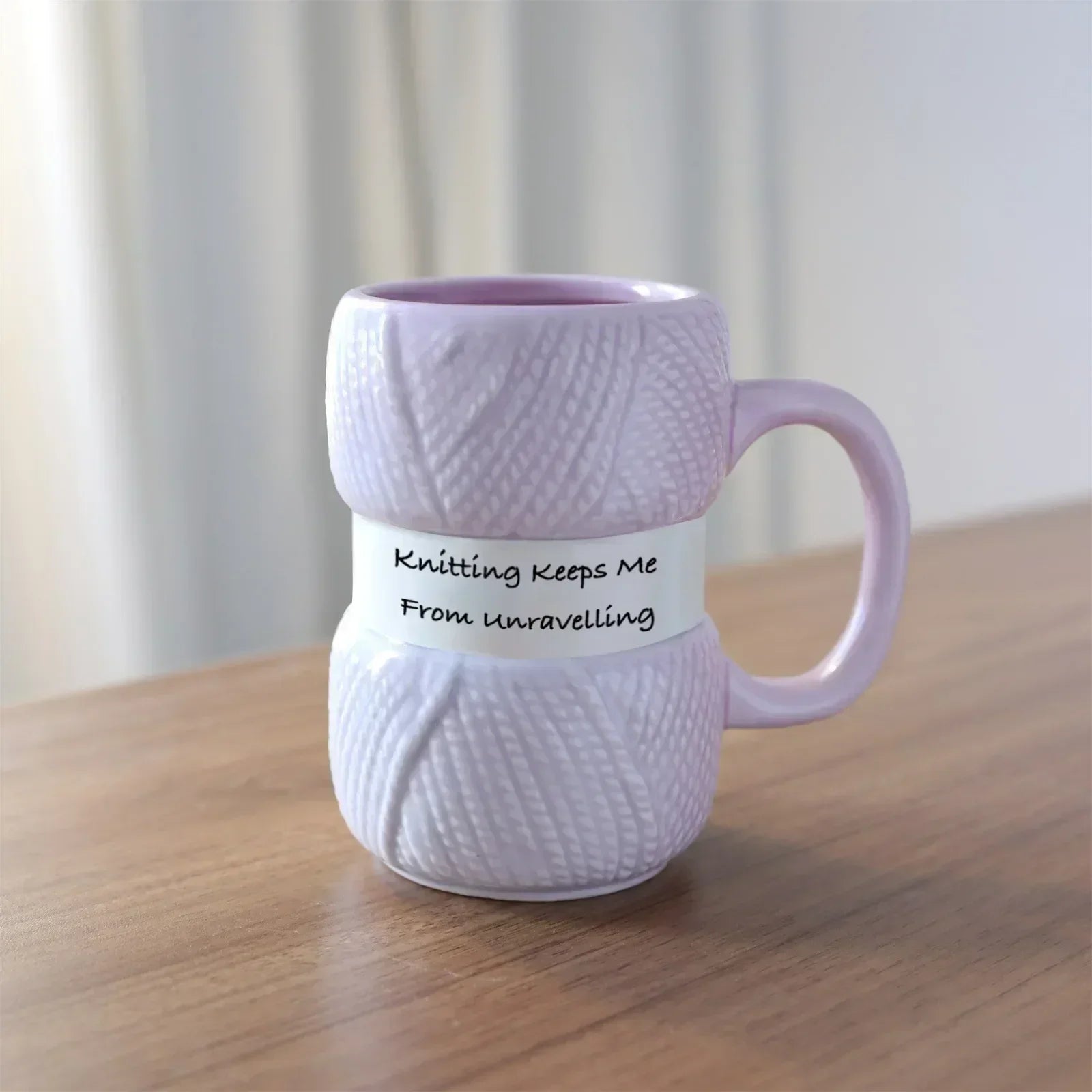 Novelty Knitted Ceramics Mug Cute Colorful Wool Tea Handle Drinkware