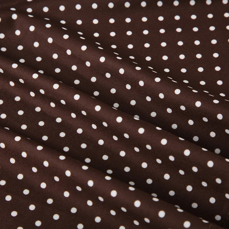 Sleeveless Short Dot Print Women Dresses Slim Fit Elegant Simple Office Lady Trendy Clothes