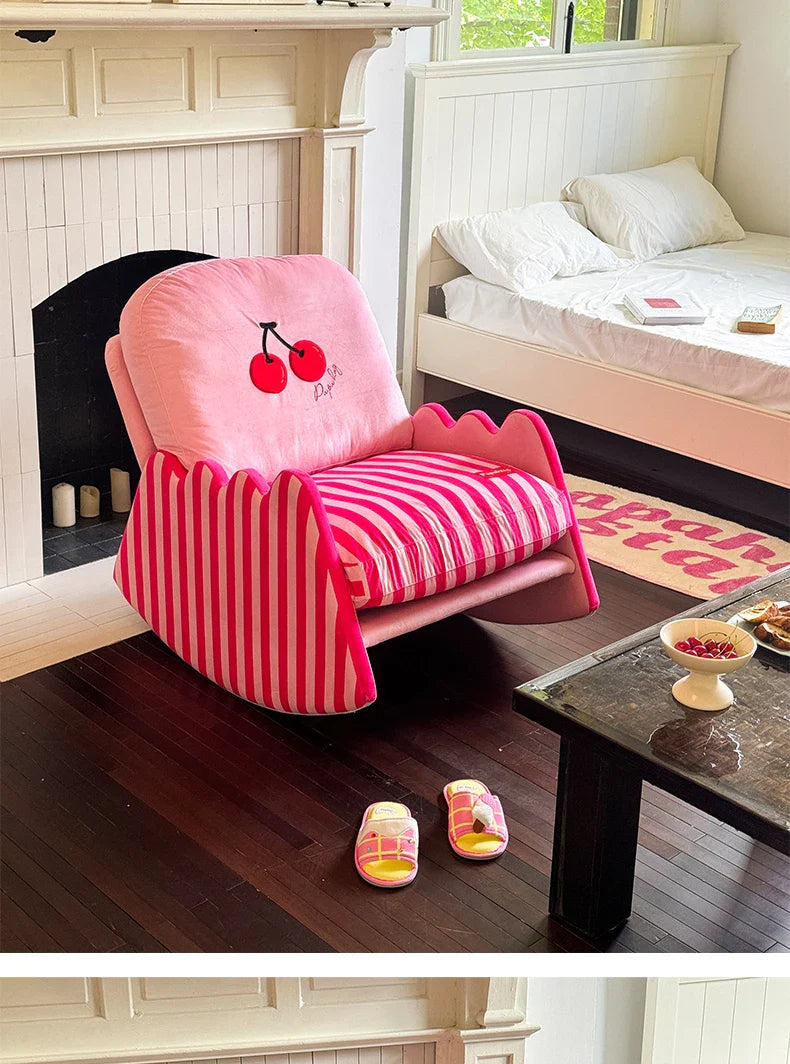 Modern Living Room Chairs Fabric Garden Relax Rocking Chair Lounge Bedroom Comfy Home Furniture