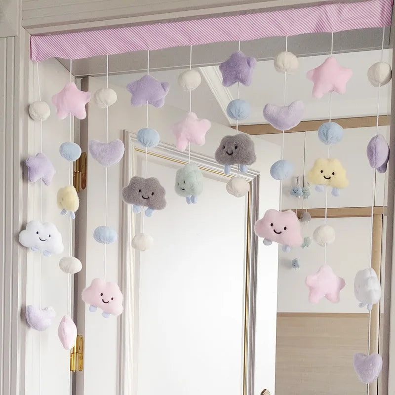 Pink Cute Bow Short Curtain Thread Partition Hanging Window Decor  Doorway Curtains