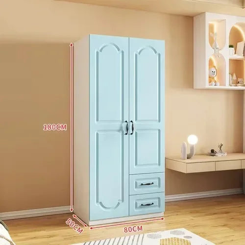 Two Door Wardrobe Clothing Organizer Style Wooden Wardrobe Summer Heavy Duty