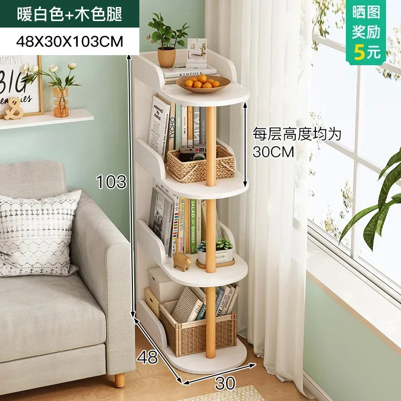 Side Table Ultra Narrow Book Shelf Creative Shelves Sofa Side Rack Bookcase
