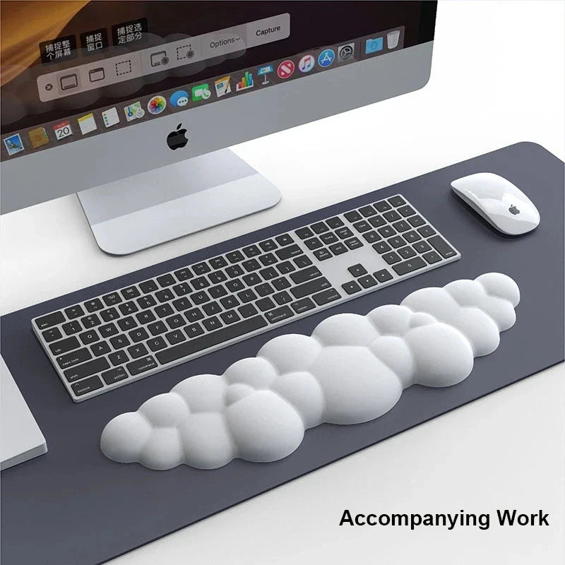 Mouse Pad with Wrist Rest Keyboard Cloud Anti-Slip Memory Foam Desktop Office Gamer Mouse Wrist Rest