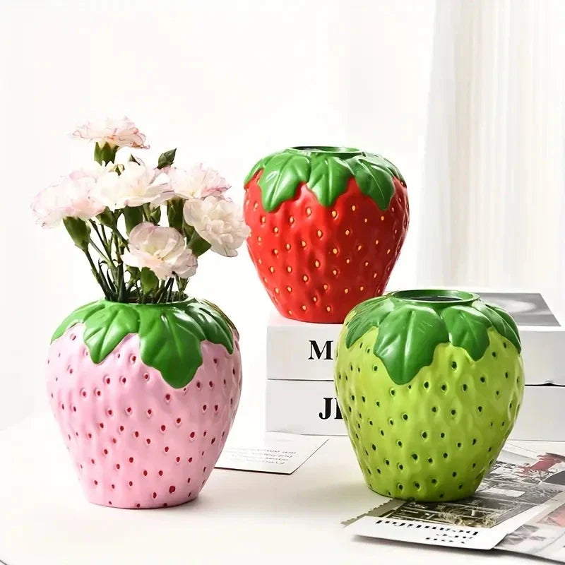 Creative Strawberry Shaped Vase for Flower Arrangement Living Room Home Decoration Flower Pot