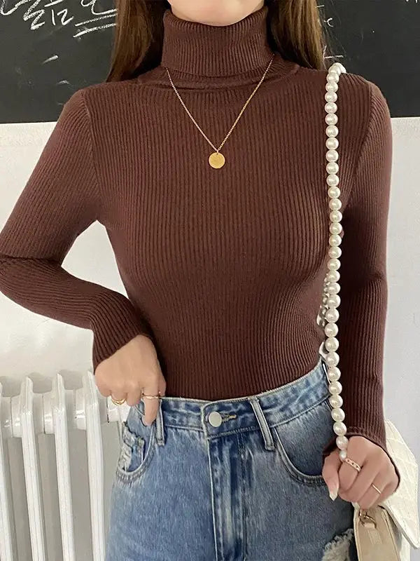 Women Fall Turtleneck Sweater Knitted Soft Pullovers Cashmere Jumpers Basic Soft Sweaters For Women Autumn Winter