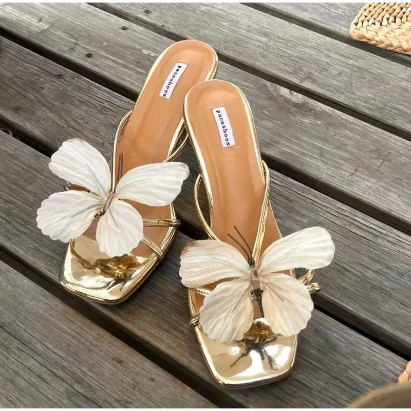 Summer Exquisite Butterfly Magnolia Flowers Holiday Casual Style Sandal