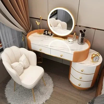 Vanity Table Women Luxury European Big Stool Study Dressing Table Organizer Home Furniture
