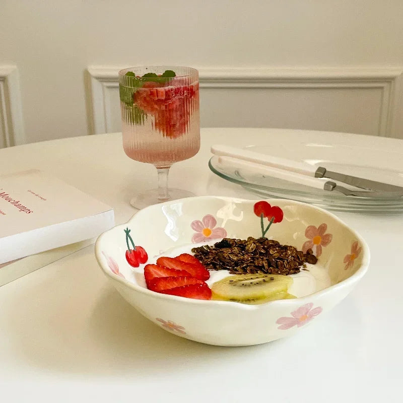 Ceramic Hand Pinched Irregular Style Flower Bowl