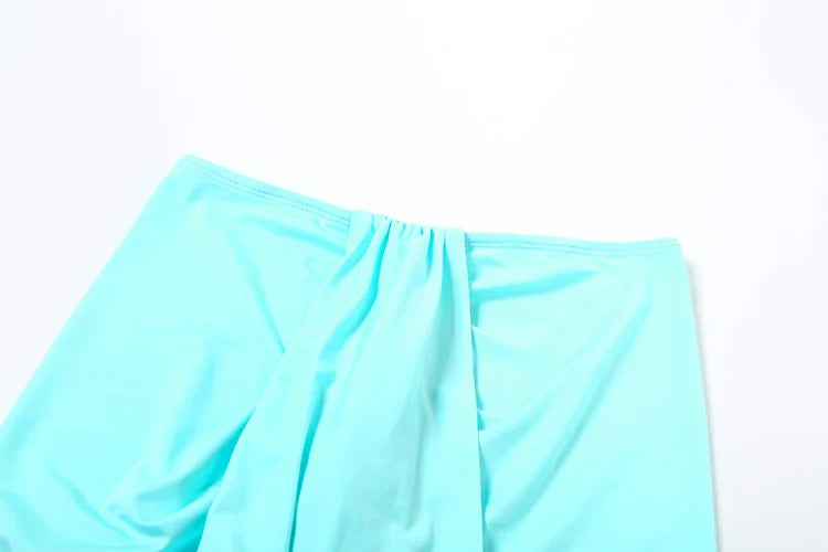 Sexy Women 2 Piece Set Coquette Hot Hollow Pleated Mini Tanks+Cross Maxi Skirts