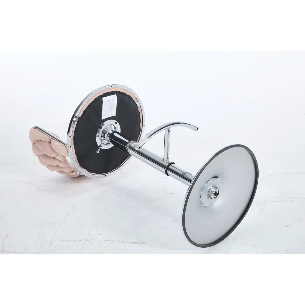 Velvet Barstools Set/2 - Chrome Swivel Base w/Adjustable Height, Modern Kitchen & Bar Stools