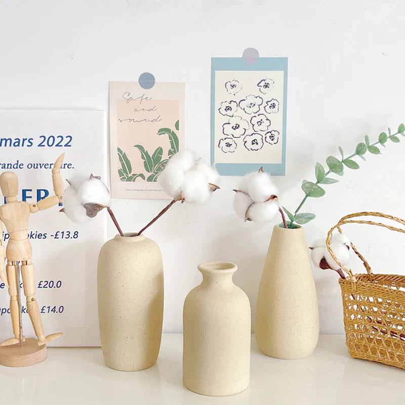 Ceramic Vase White Flower Pot Nordic Decorative Vase Dry Flower Vases for Home