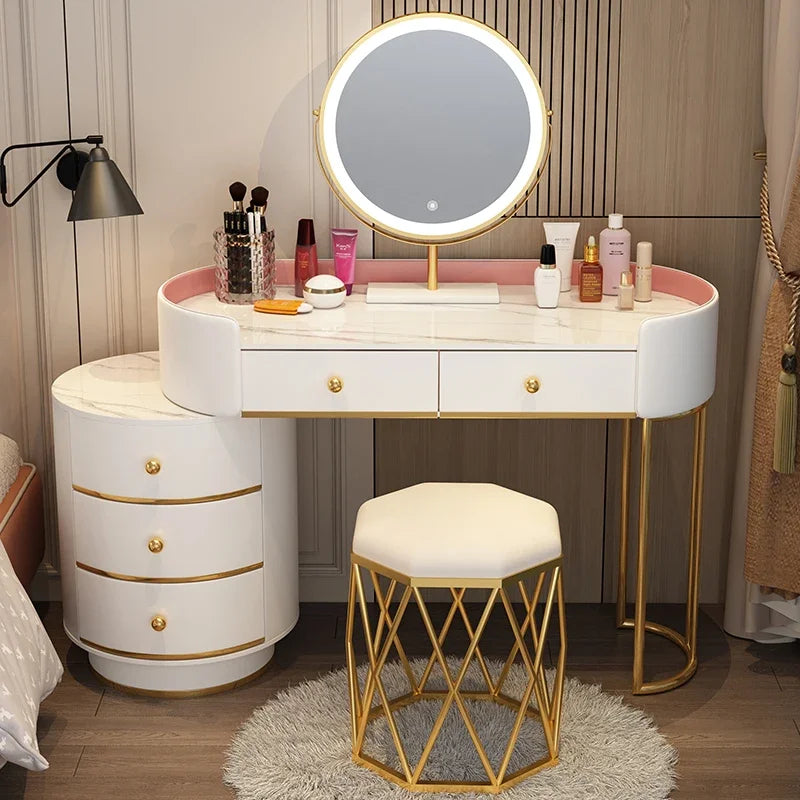 Vanity Table Women Luxury European Big Stool Study Dressing Table Organizer Home Furniture