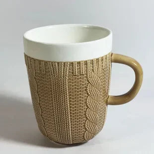 Novelty Knitted Ceramics Mug Cute Colorful Wool Tea Handle Drinkware