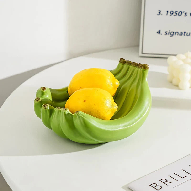 Ceramic Banana Shaped Fruit Bowl Table Plates Kitchen Dishes Tableware Luxury Serving Decoration