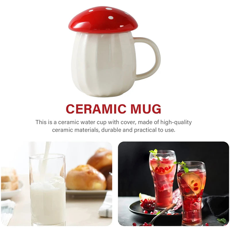New Style Creative Cartoon Mushroom Theme Water Bottle Mug Cup, Ceramic Material