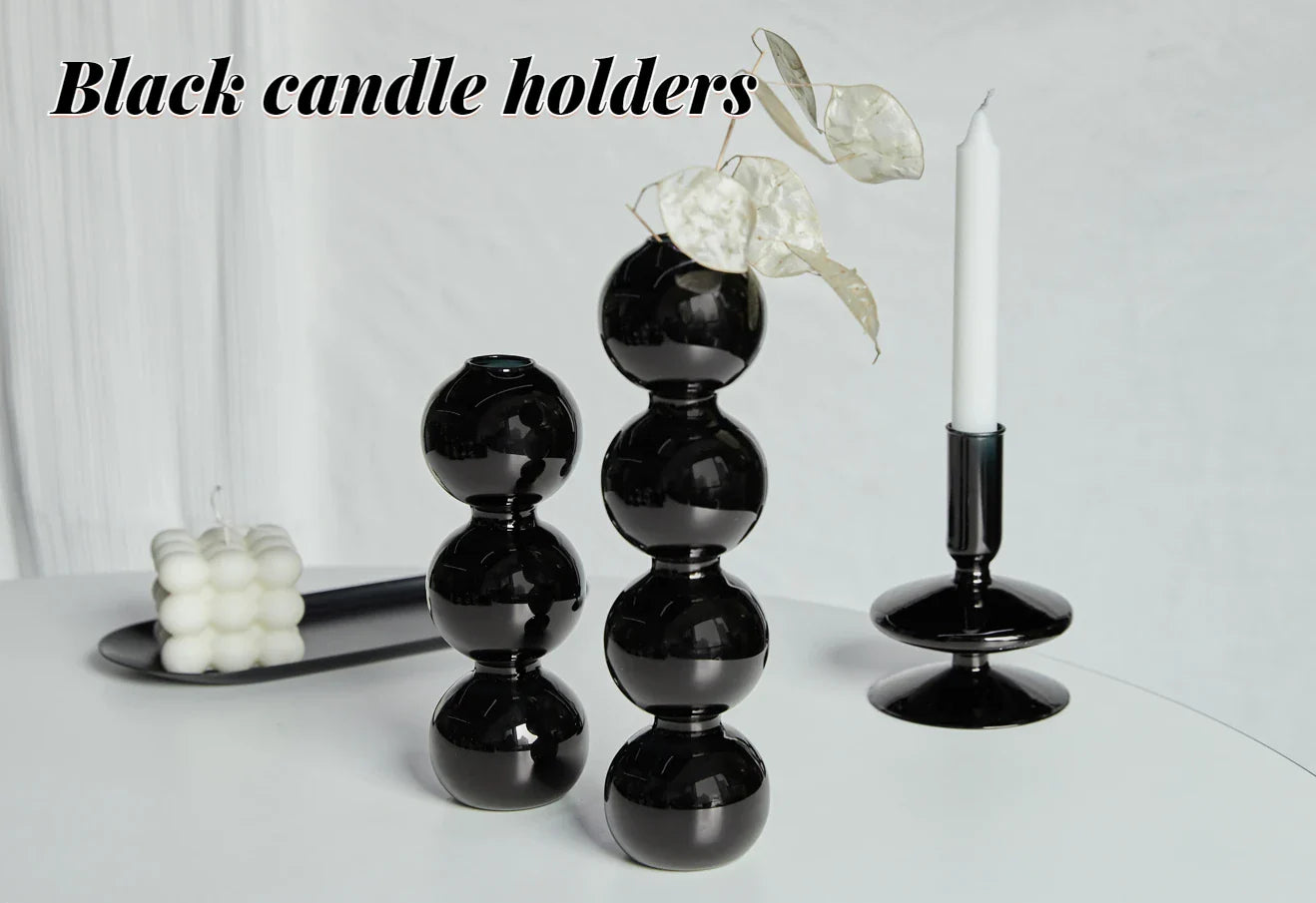 Taper Candle Holders Glass Candlesticks for Home Decoration Glass Vase