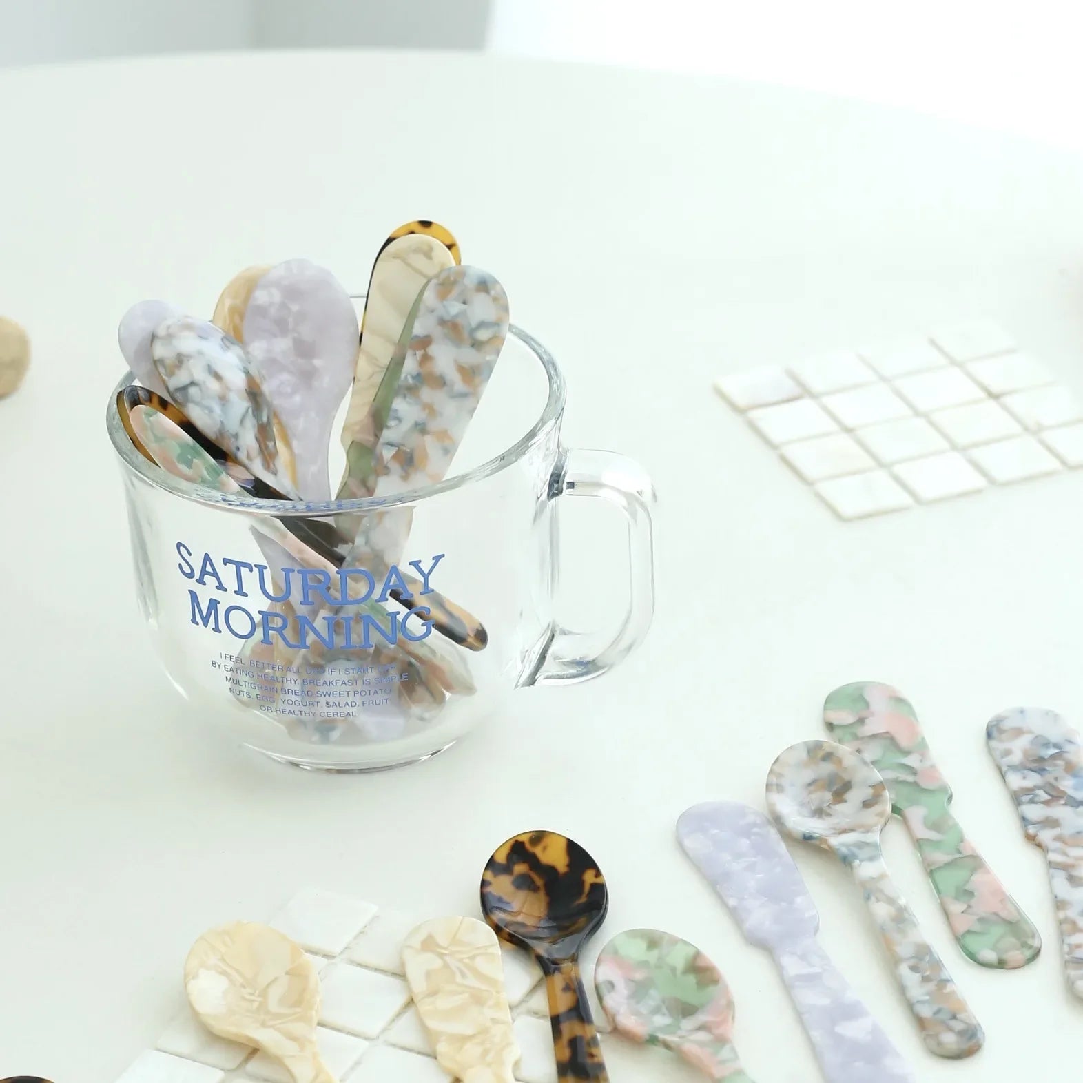 Natural Acrylic Spoons Crafted Kitchen Tableware