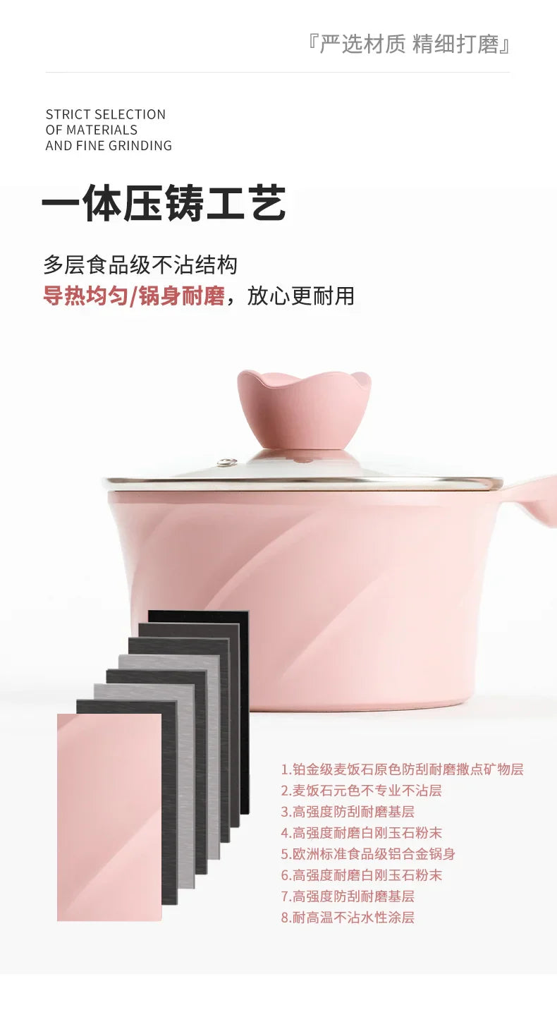 Mini Side Non-stick Cookware, Pink Love Egg Frying Pan for Kitchen, Mini Cooking Pot for Home Use, Cute and Efficient