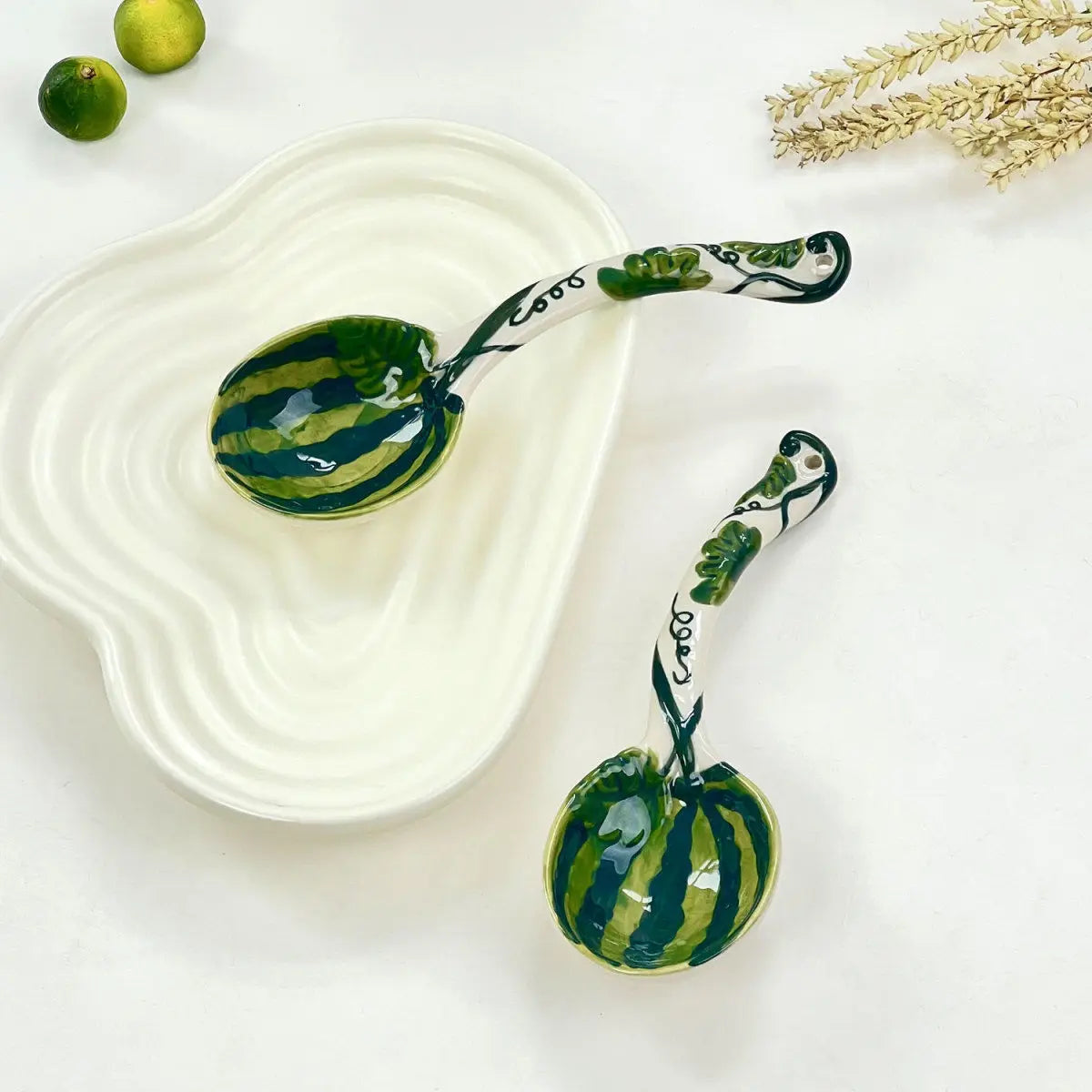 Strawberry Ceramic Spoon, Watermelon Panda Underglaze Household Cute Long Handle Children Eat Dessert Spoons Tableware