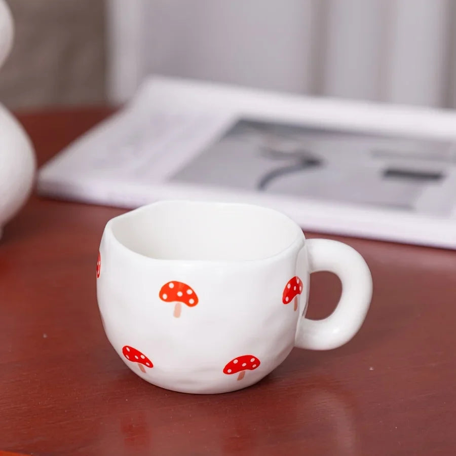 Cute Mushroom Hand-kneaded Ceramic Mug