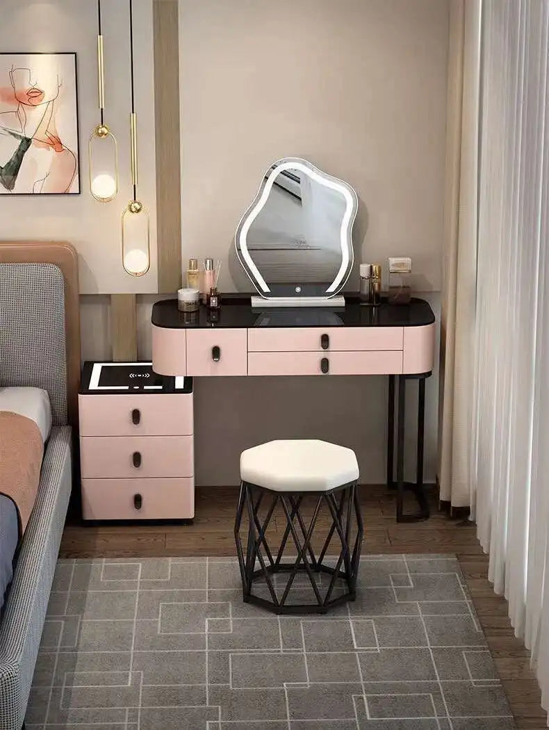Luxury Shelf Cosmetics Makeup Dressing Table Bedroom Storage Drawers Vanity Table Modern