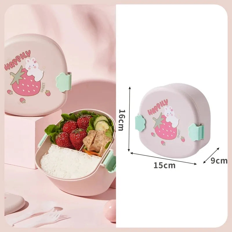 Bento Lunch Box for Kids Kawaii Cartoon Students Sandwich Snack Food Box Fruit Container Portable Picnic Fresh Box
