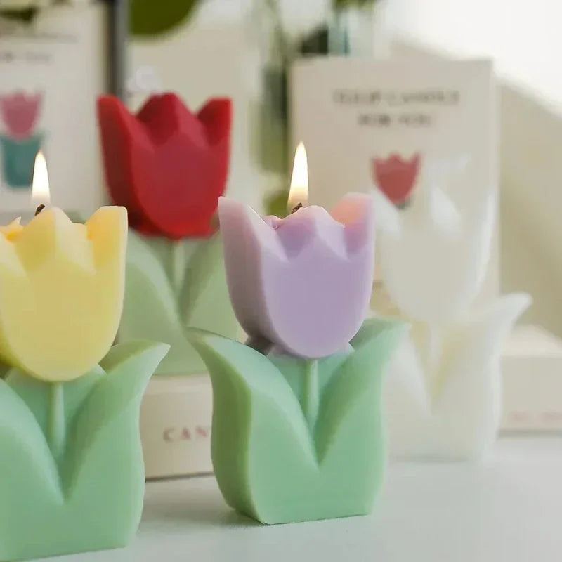Tulip Aromatherapy Candle Fragrance Flower Shaped Candle Gift