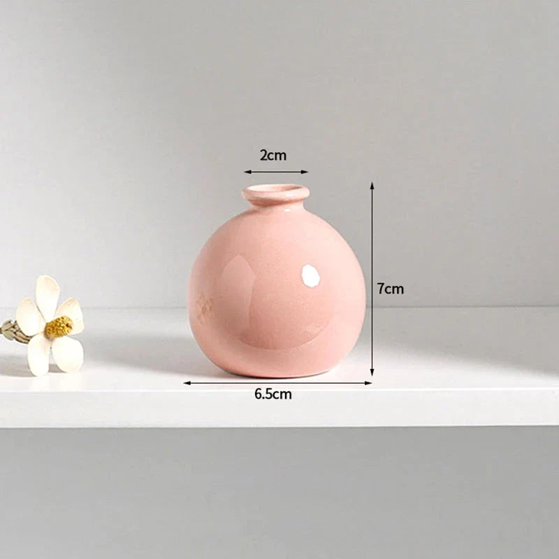 Mini Aesthetic Flower Vases Ceramics Vase Flower Arrangement - Flower Bottle Desktop Ceramic Plant Pot Home Decor