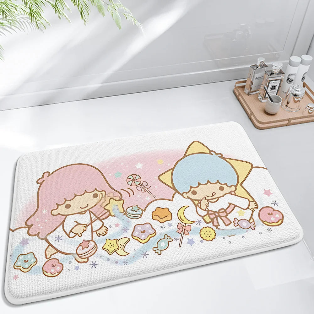 Cartoon Little Twin Stars KiKi Floor Mat For Living Room Sofa Floor Cushions Modern Soft Fluffy Home Rug